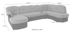 DOMO collection Wohnlandschaft Flores | Schwarz