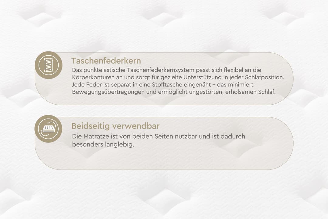 Taschenfederkernmatratze Majestät First Class | Weiß