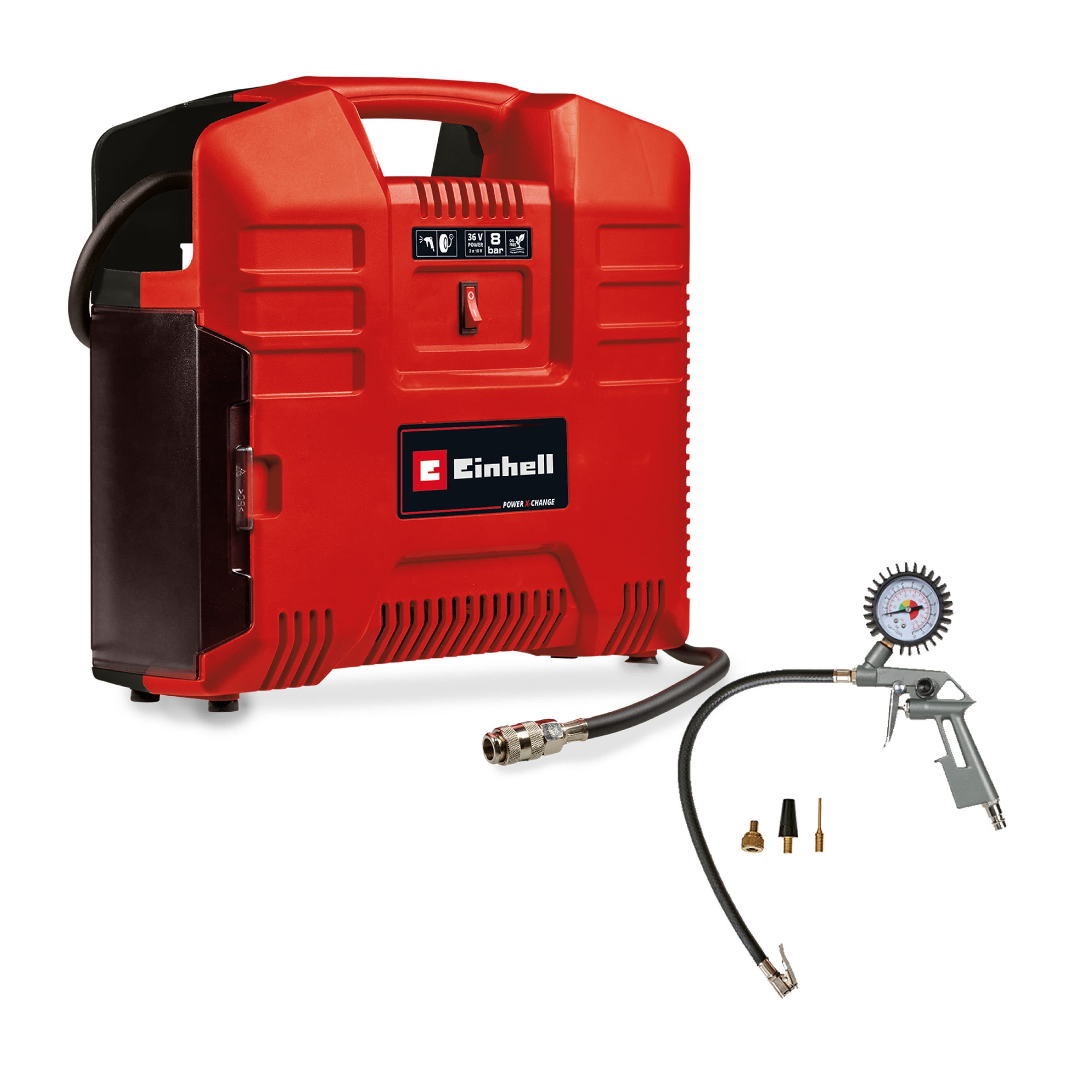 Einhell Koffer-Kompressor TE-AC 36/8 Li OF Set-Solo | Rot