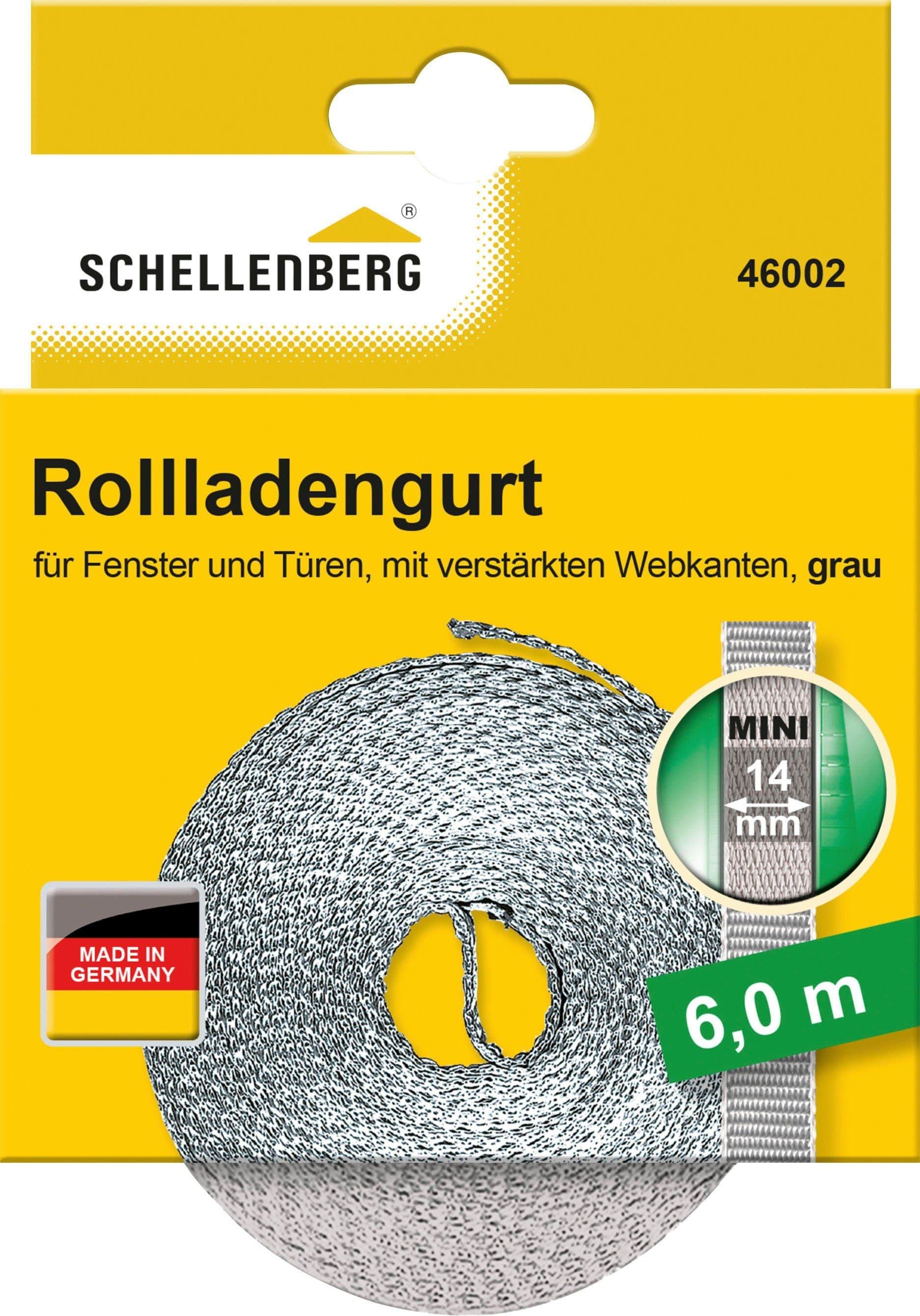SCHELLENBERG Rollladengurt Mini 14 mm | Grau