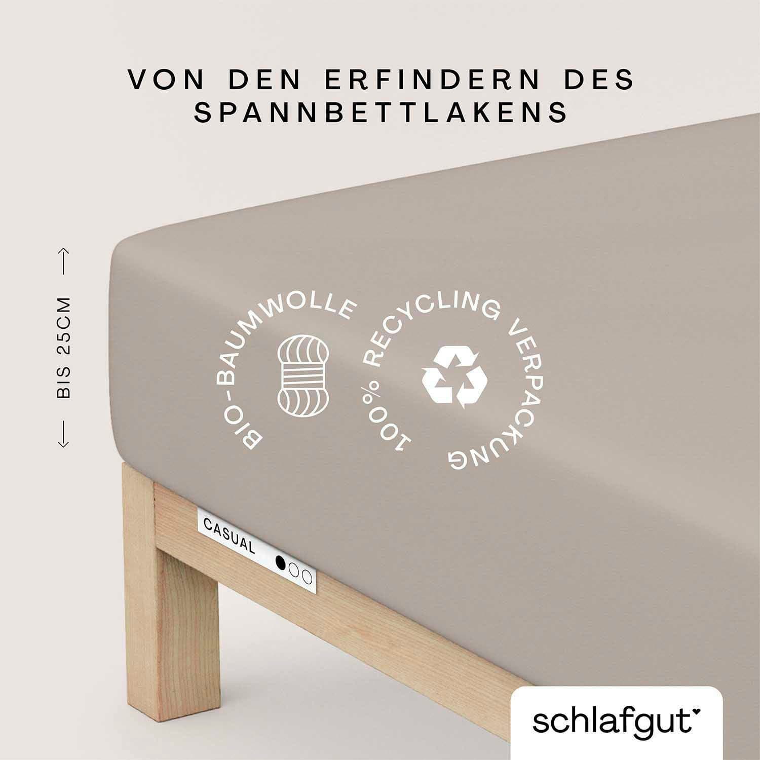 Schlafgut Spannbettlaken CASUAL | Beige