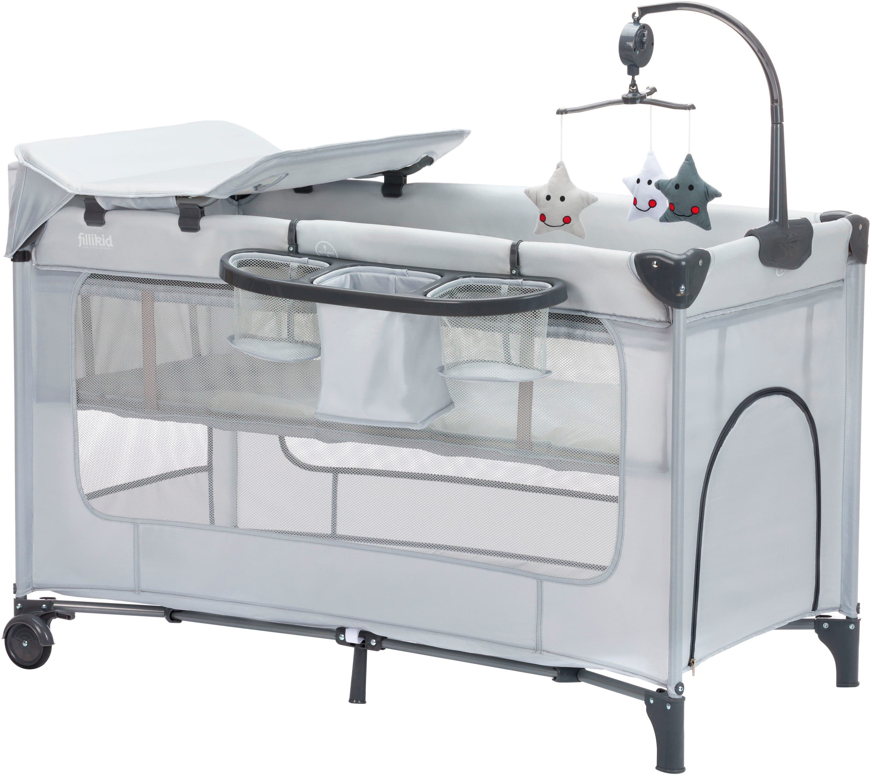 Fillikid Baby-Reisebett Capri | Grau