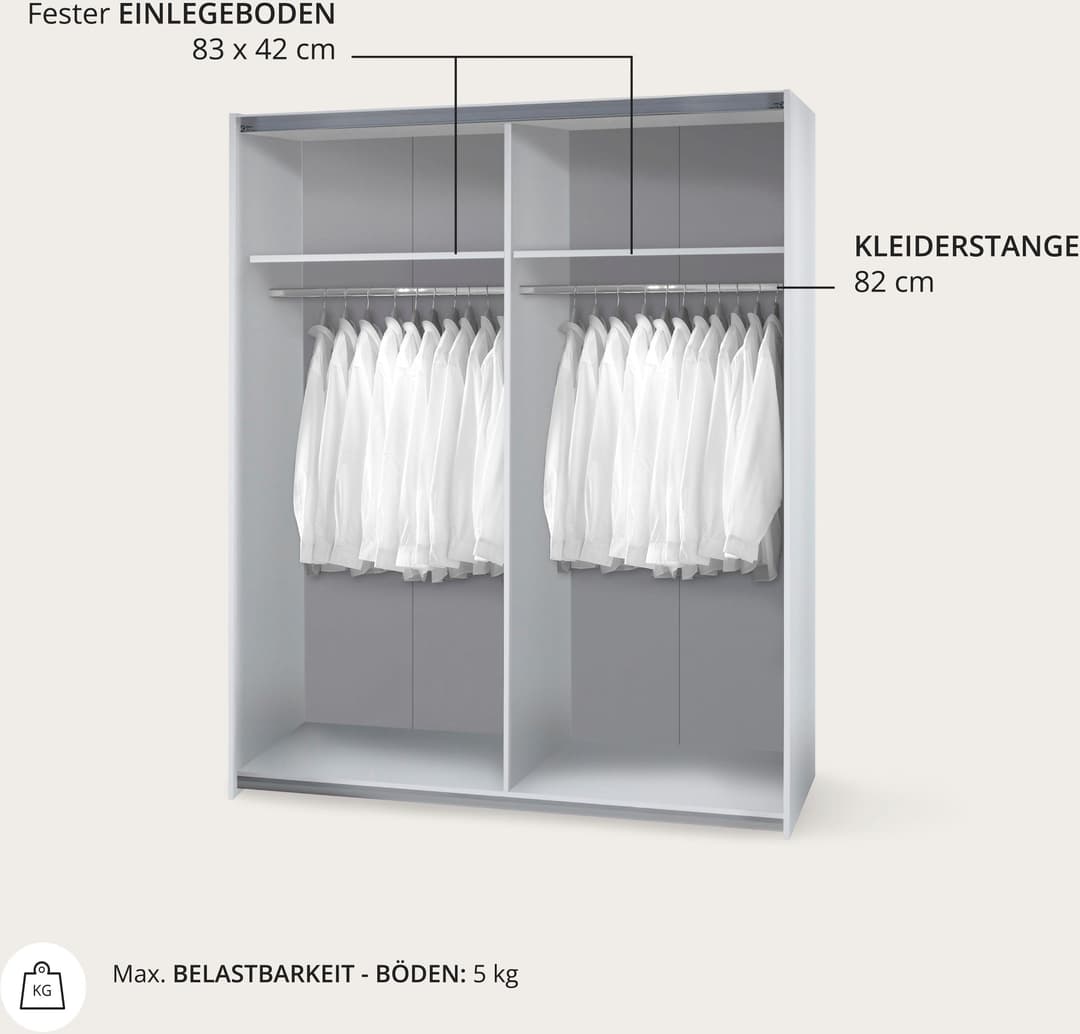 Schlafkontor Schwebetürenschrank Time | Holztöne