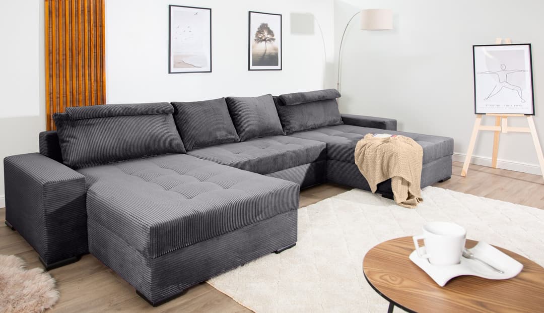 COLLECTION AB Wohnlandschaft Josy XXXL-Relax U-Form | Grau