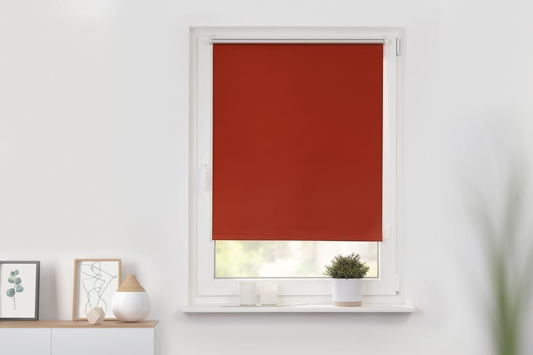 Seitenzugrollo Klemmfix Hitzeschutz | Terrakotta