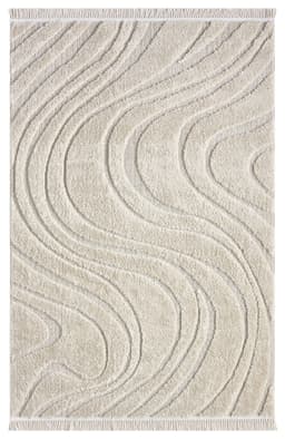 homsy by Ana Johnson Teppich Waavy mit Fransen | Beige