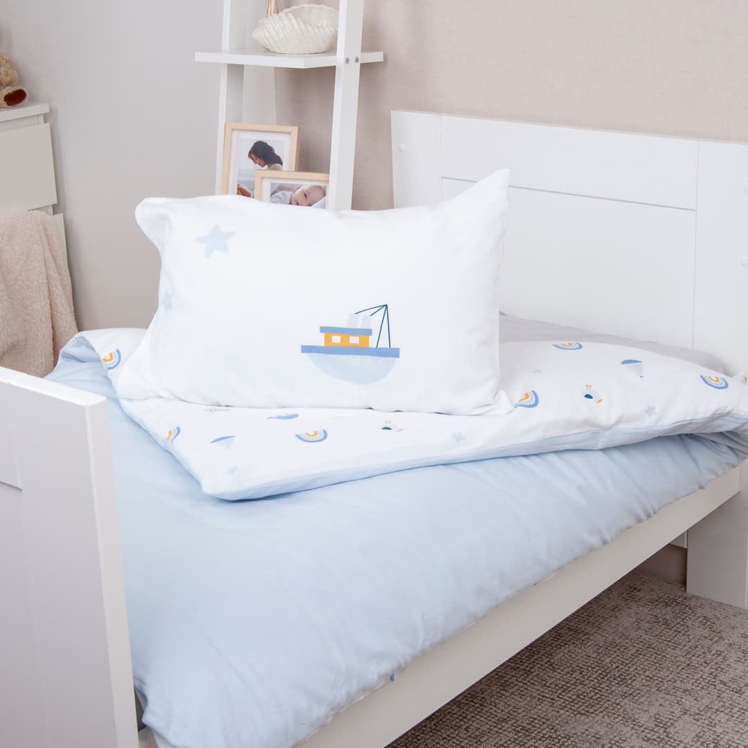 Baby Best Little Ocean Flanell Bettwäsche-Set | Blau
