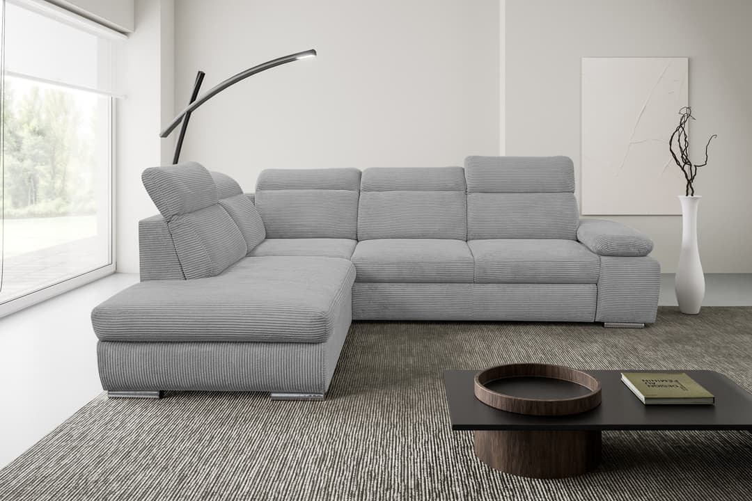 WERK2 Ecksofa Alicante Cord | Grau
