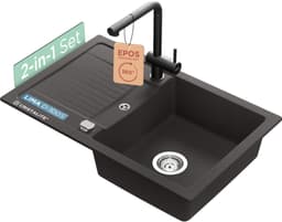 Schock Lima D-100S Küchenspüle mit Epos Armatur | Schwarz