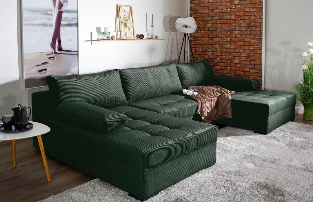 COLLECTION AB Wohnlandschaft Josy U-Form | Grün