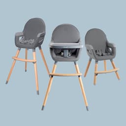 BabyGo Hochstuhl Scandi - wood | Grau