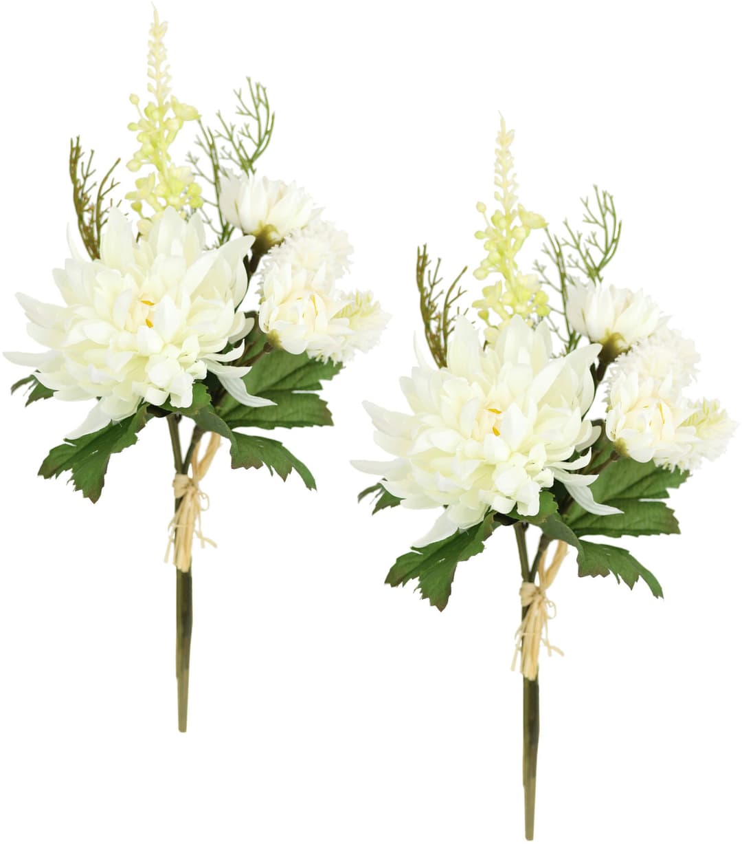 Kunstblume Chrysanthemen-Bund 2er Set | Weiß