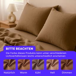 Wolkenfeld Premium Musselin Bettwäsche | Braun