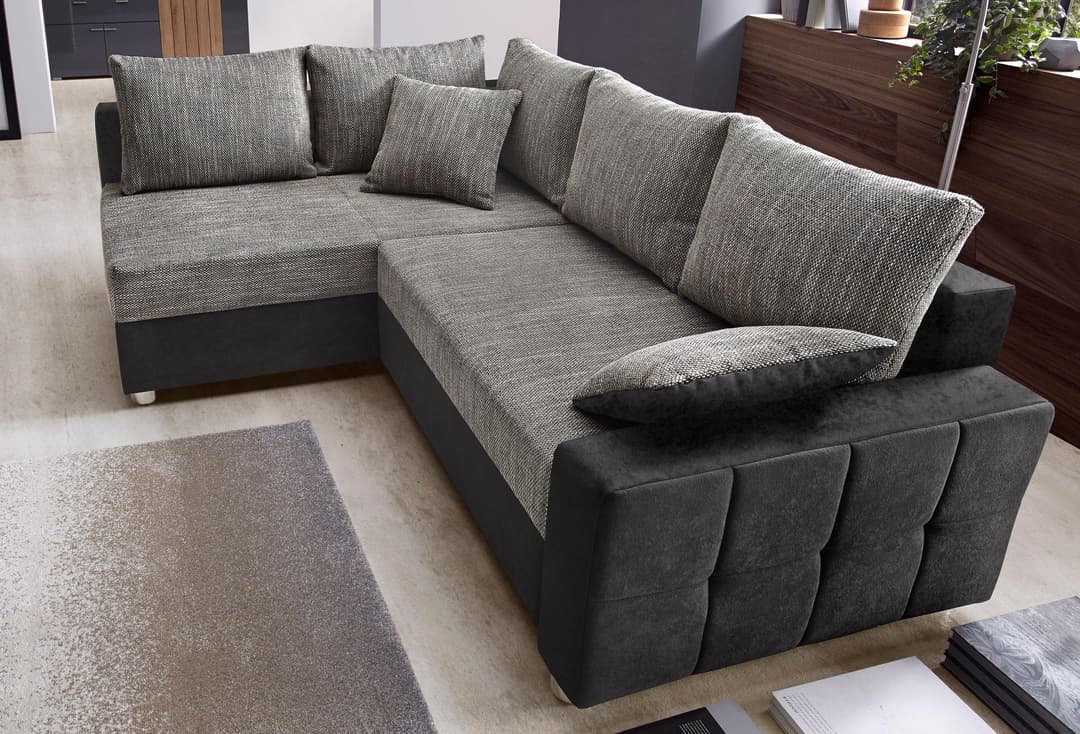 COLLECTION AB Ecksofa Parma L-Form | Grau