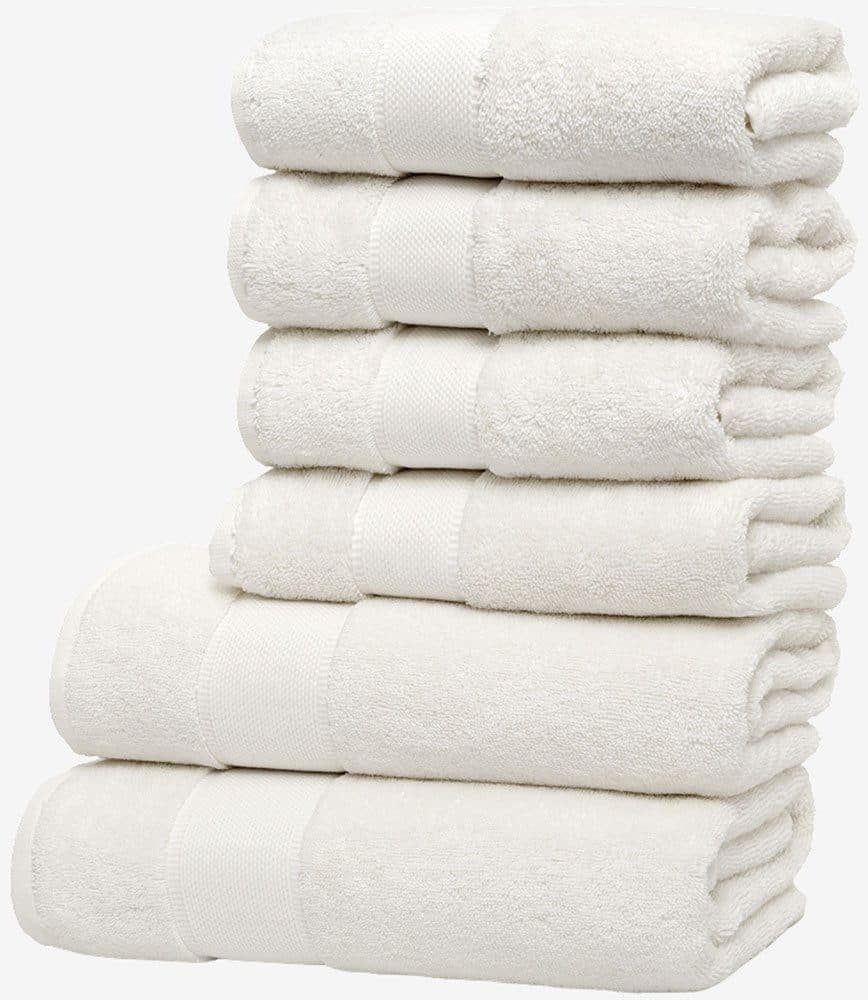 Wolkenfeld Handtuch Set Premium Low-Twist Baumwolle 550 g/m² | Weiß