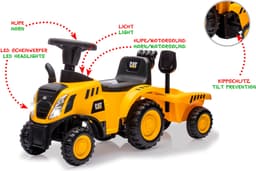Jamara Rutscher Caterpillar Traktor mit Anhänger 2in1 | Gelb