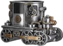GILDE Übertopf Lokomotive Steampunk Engine planter | Silber 3