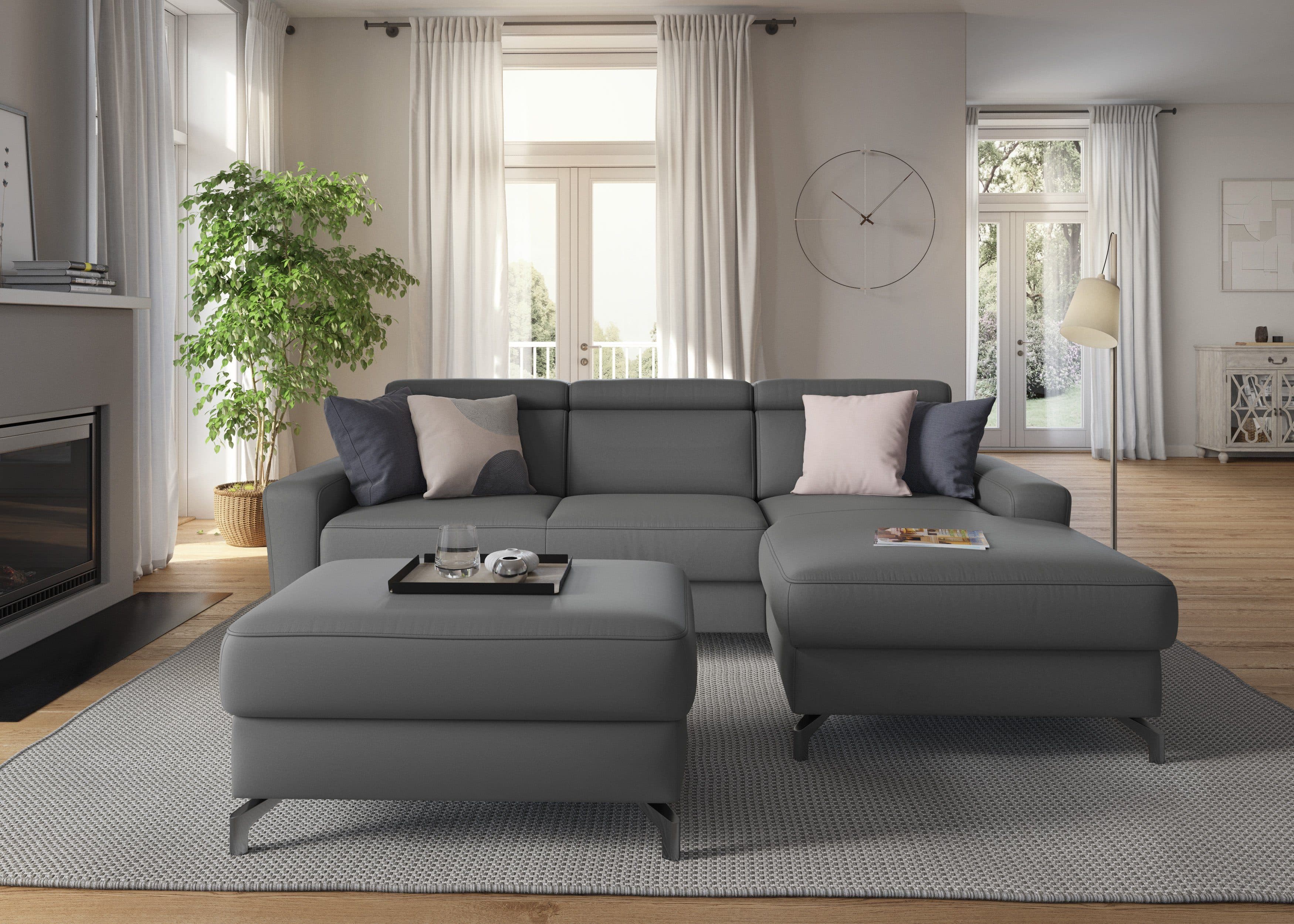 sit&more Ecksofa Scarlett L-Form | Grau