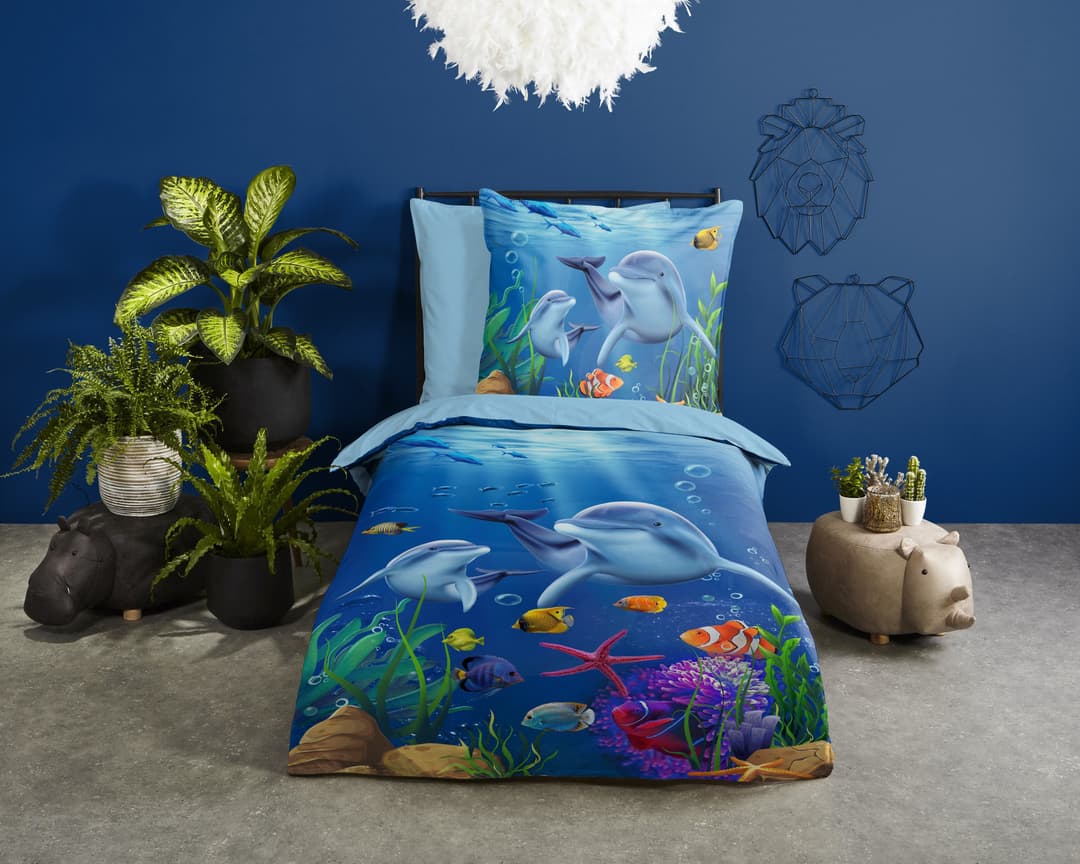 PURE luxury collection Kinderbettwäsche Mare | Blau