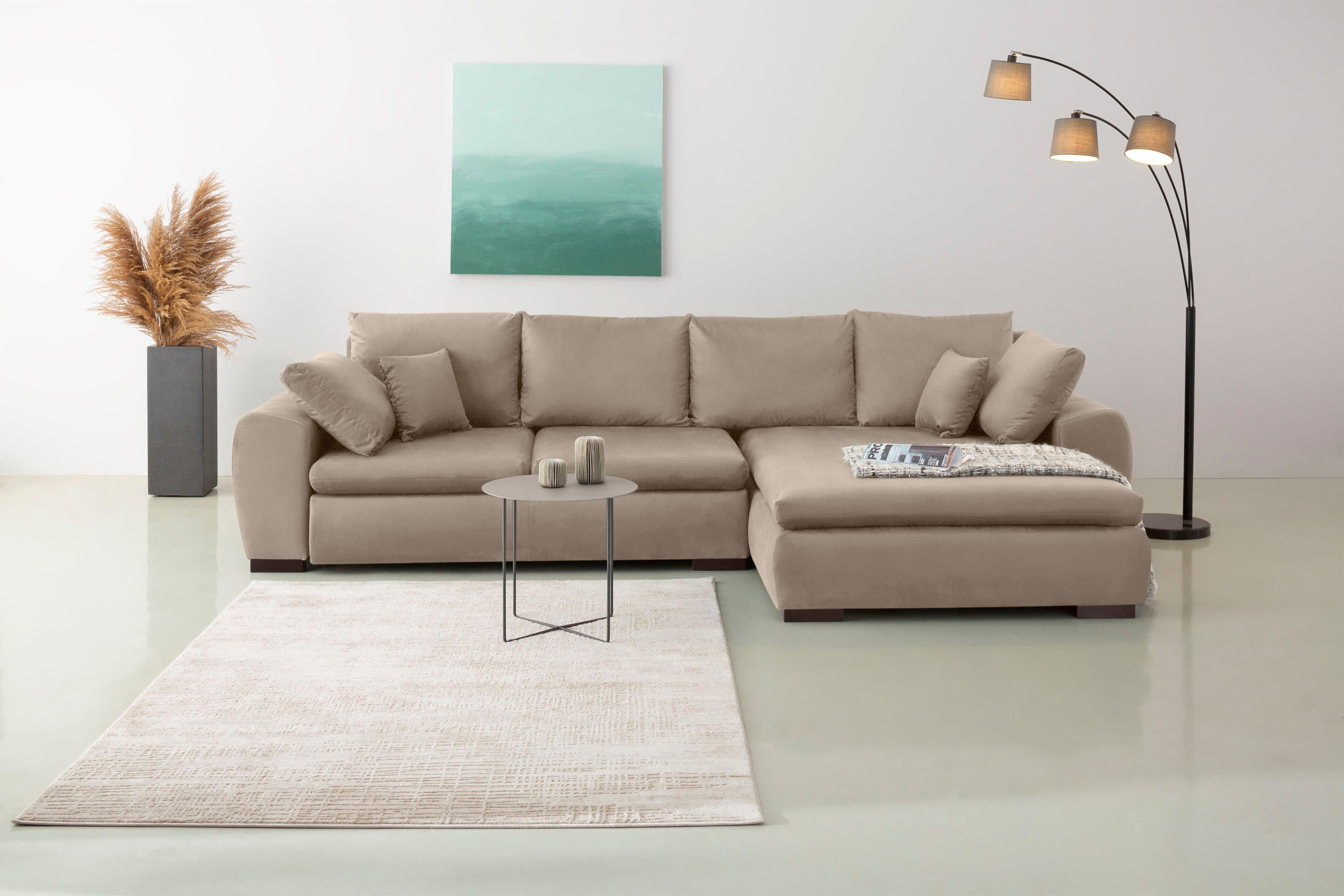 Home affaire Ecksofa Cara Mia L-Form | Braun