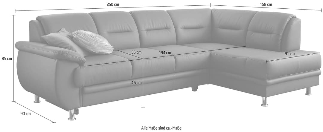 sit&more Ecksofa Mailand L-Form | Braun