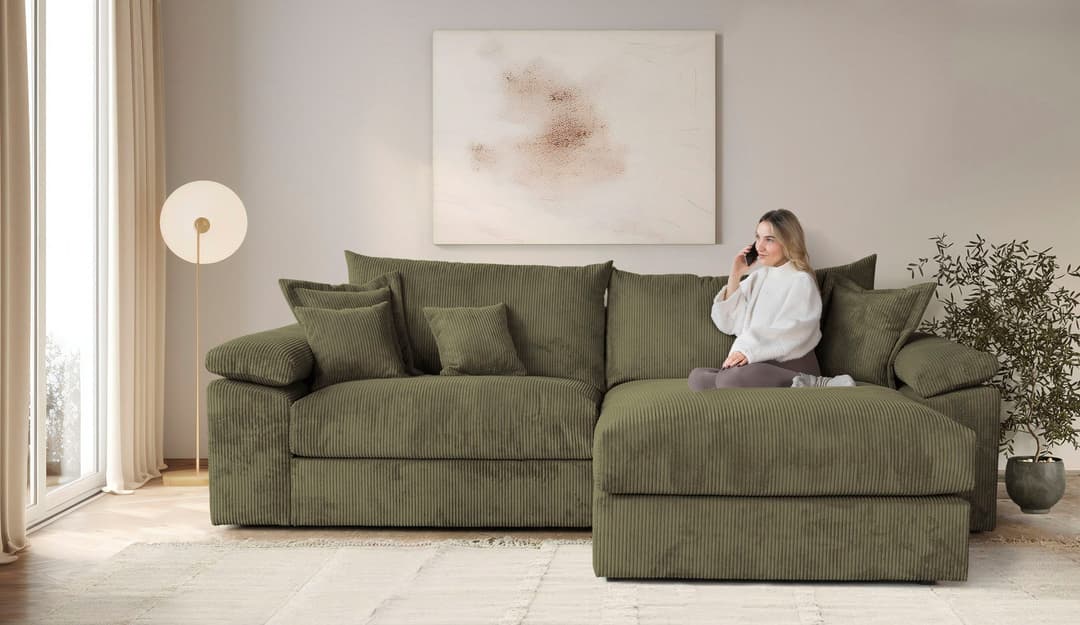 Home affaire Ecksofa Soft&Cosy XXL L-Form | Grün