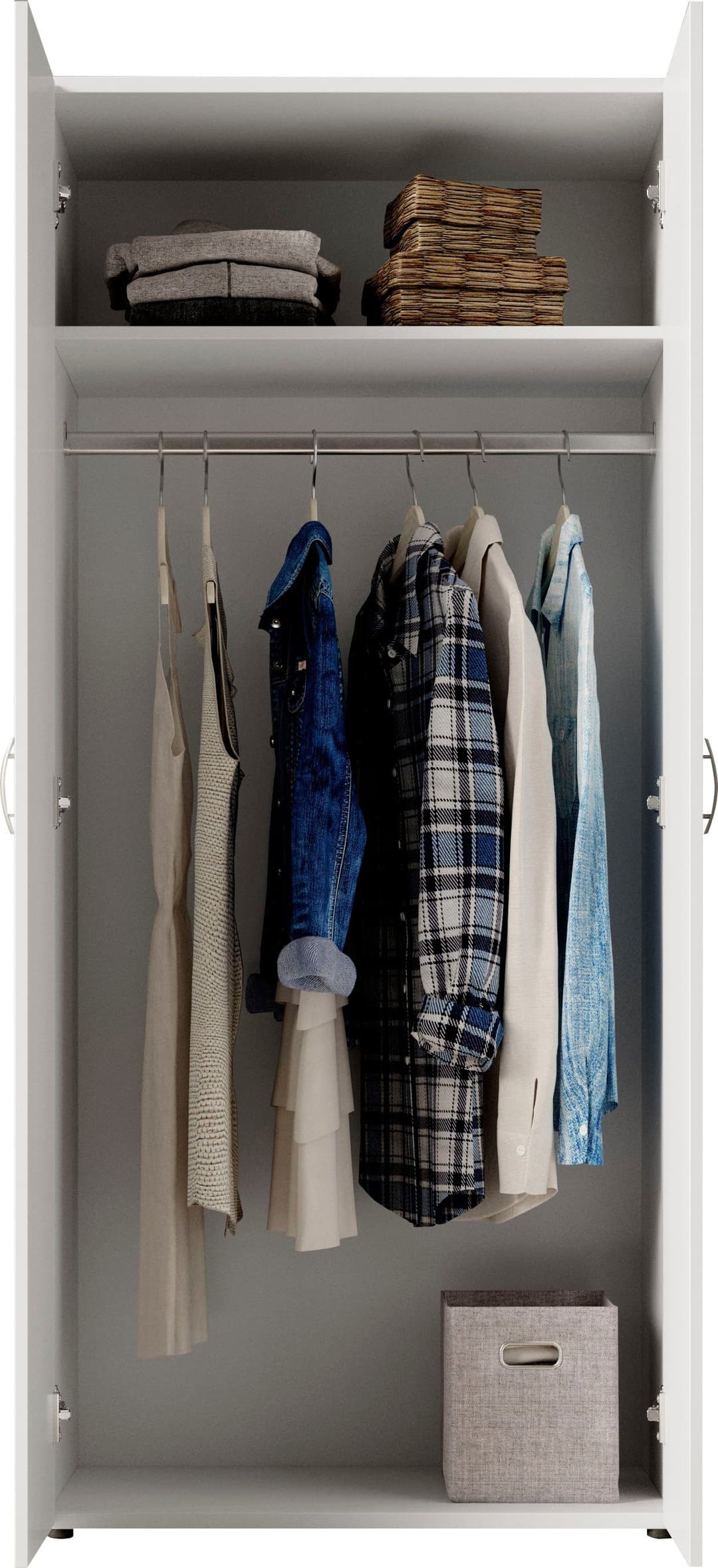 Schlafkontor Drehtürenschrank Base Kleiderschrank Joe Garderobe | Weiß