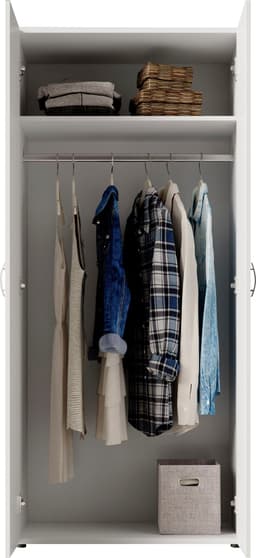 Schlafkontor Drehtürenschrank Base Kleiderschrank Joe Garderobe | Weiß