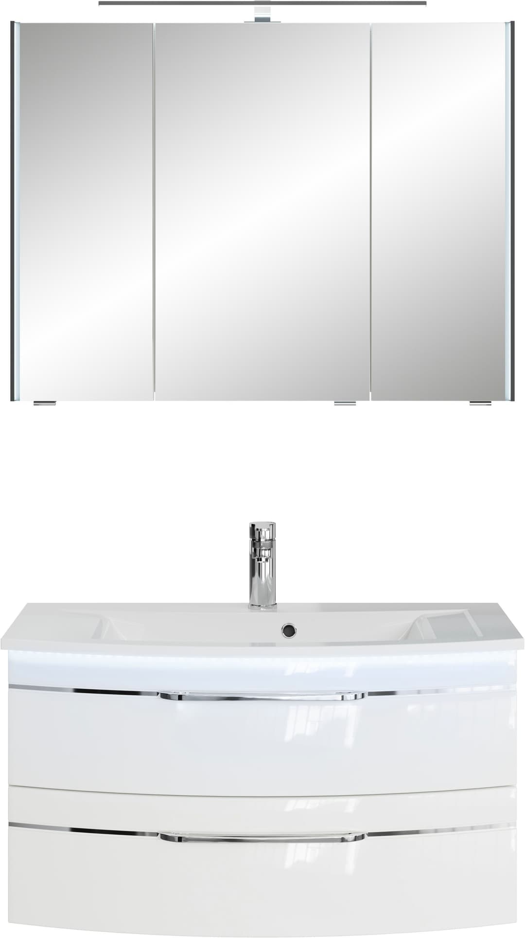 Saphir Serie 7045 Badmöbel-Set | Weiß