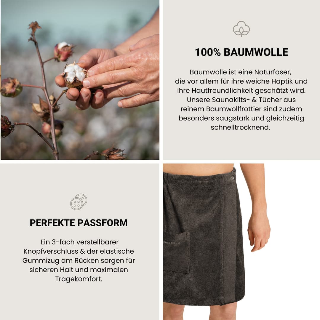 Schiesser Saunakilt Turin | Grau