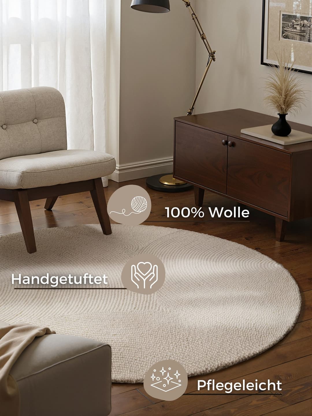 HANSE Home Wollteppich Calmio | Beige