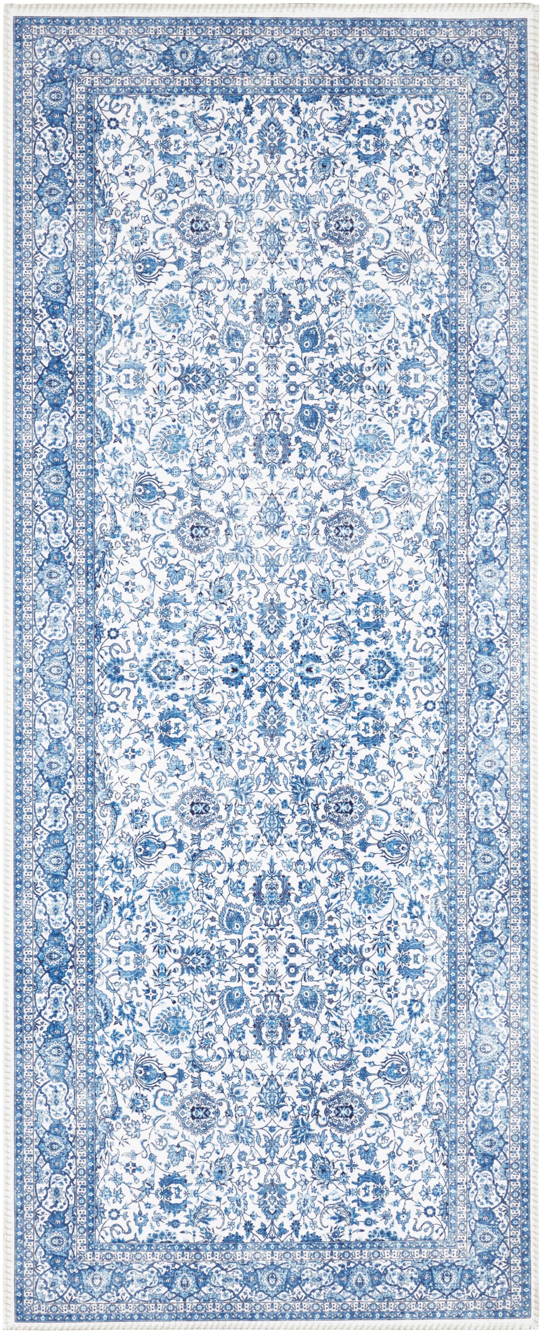 ELLE DECORATION Teppich Keshan Maschad | Blau
