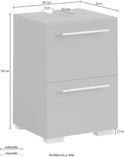 welltime Waschbeckenunterschrank Carlos | Grau