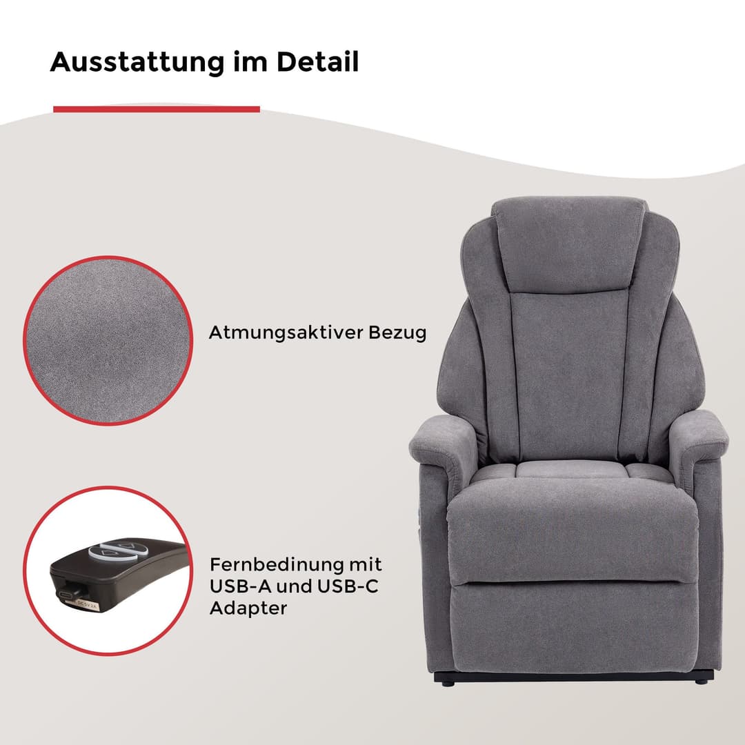 Duo Collection TV-Sessel Toronto XXL | Grau