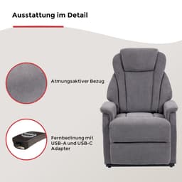 Duo Collection TV-Sessel Toronto XXL | Grau