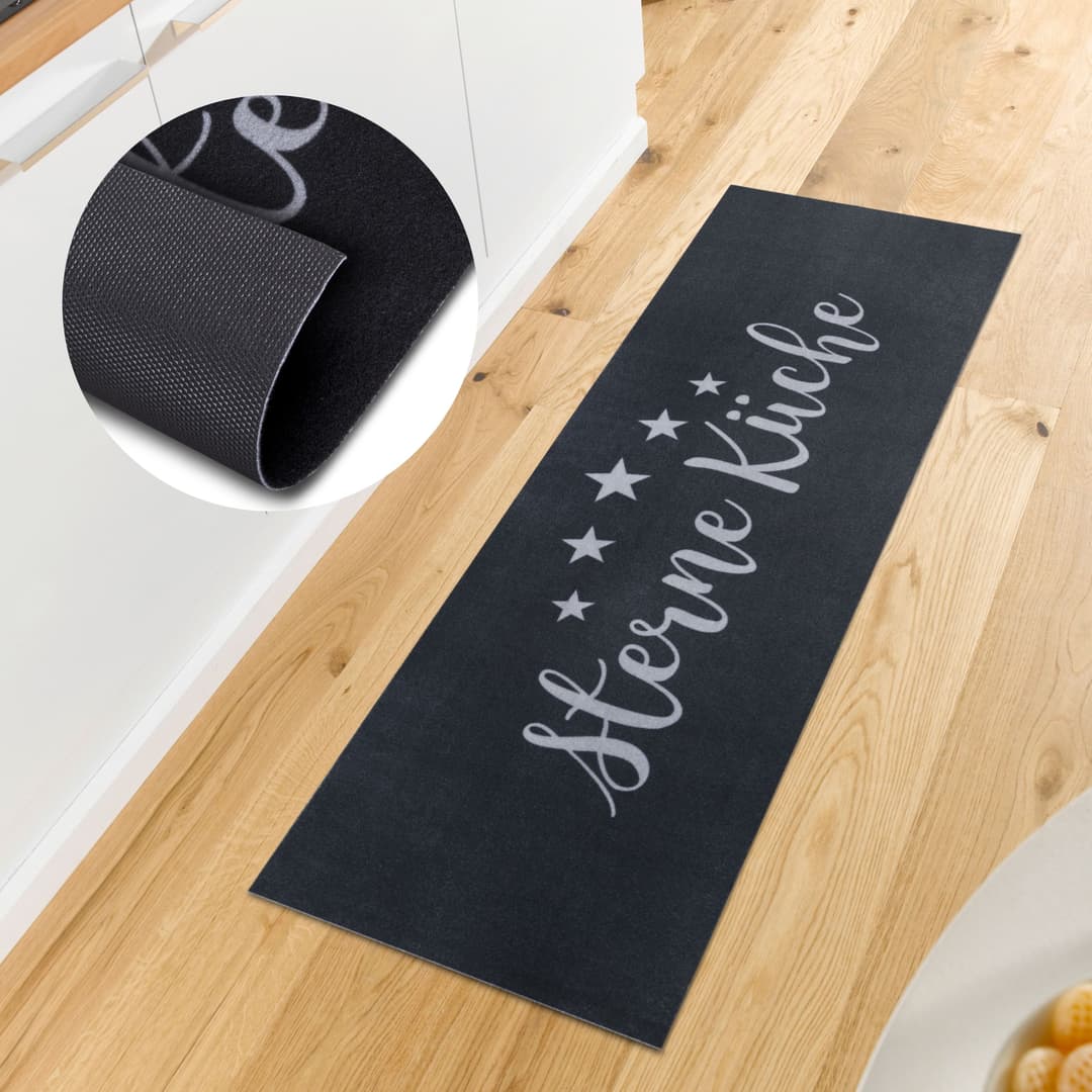 HANSE Home Küchenläufer Fünf Sterne Küche | Schwarz