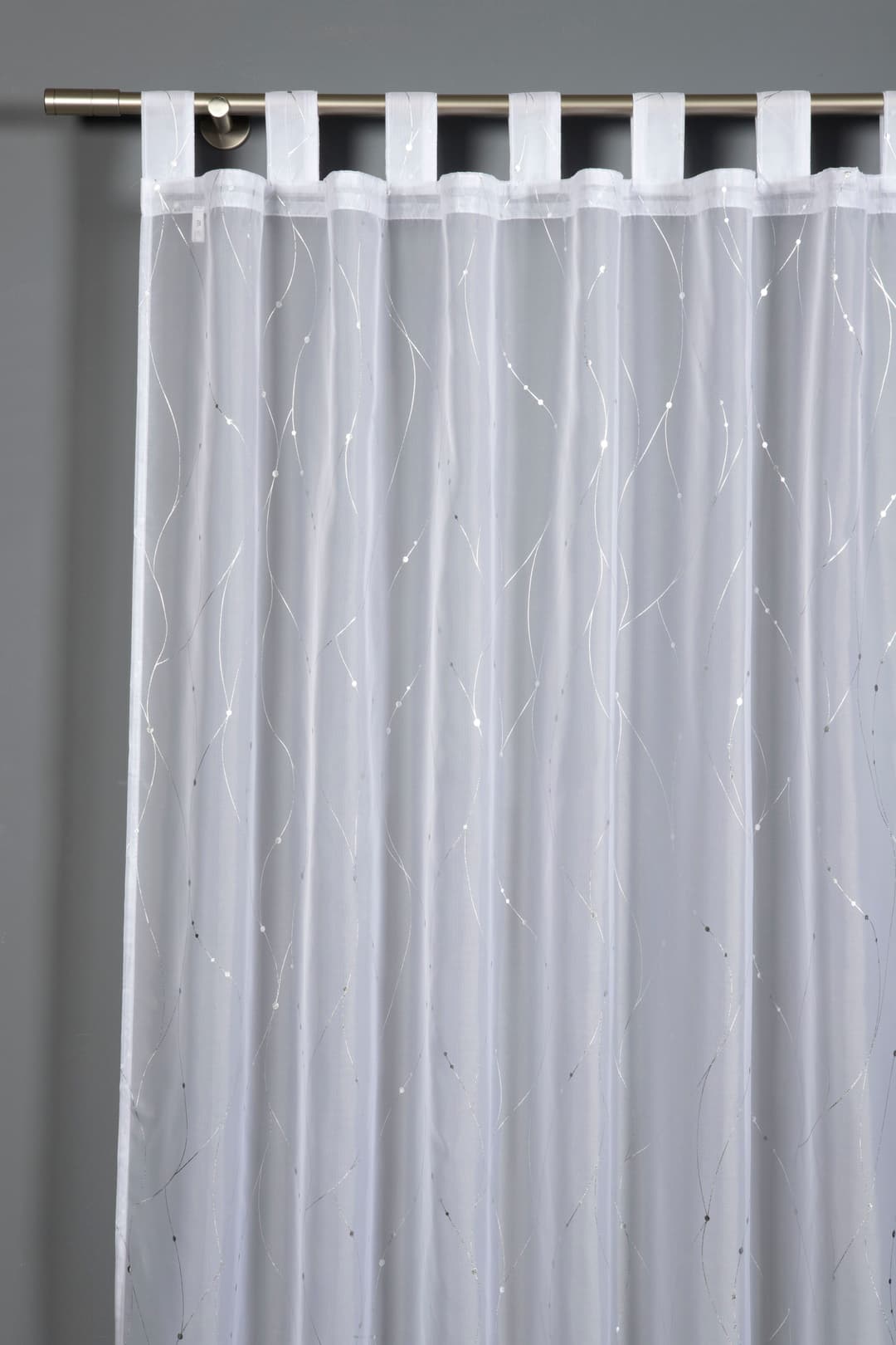 Sehlbach Gardine Schal Voile mit Foilprint | Weiß