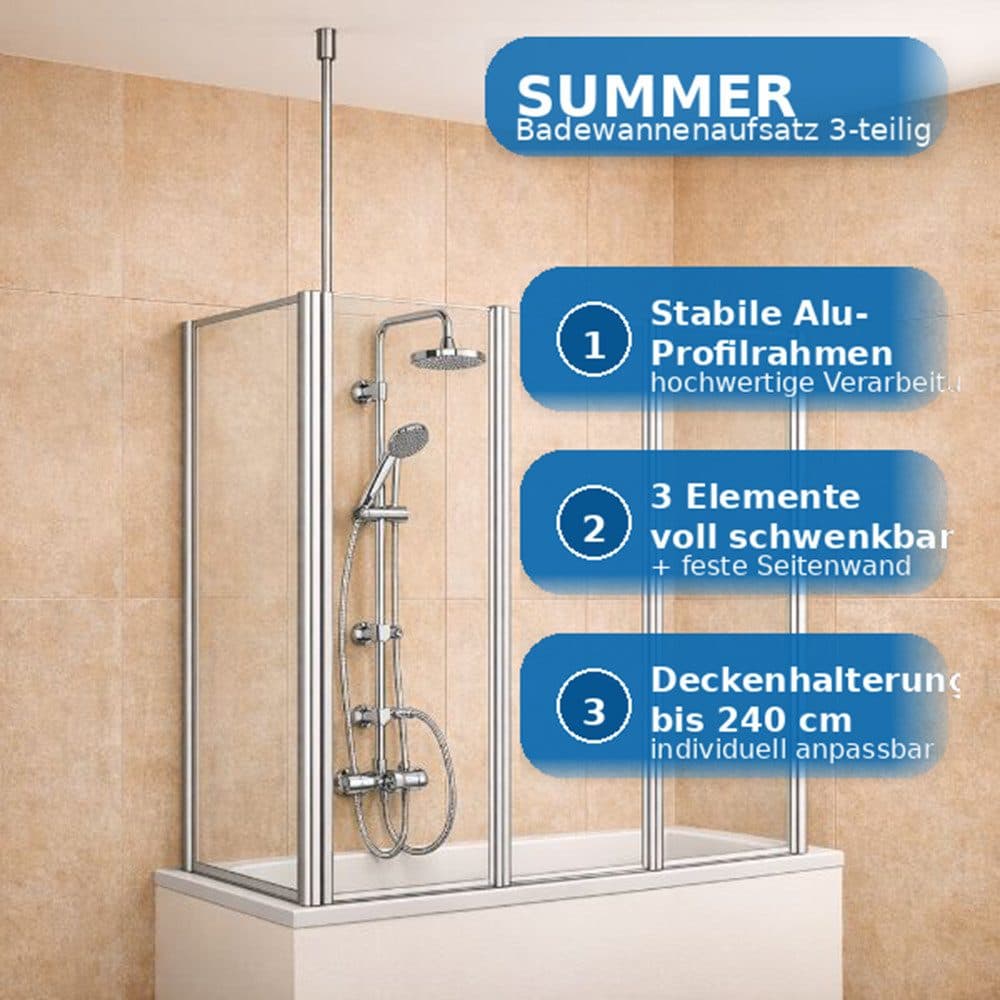 welltime Badewannenaufsatz Summer | Silber