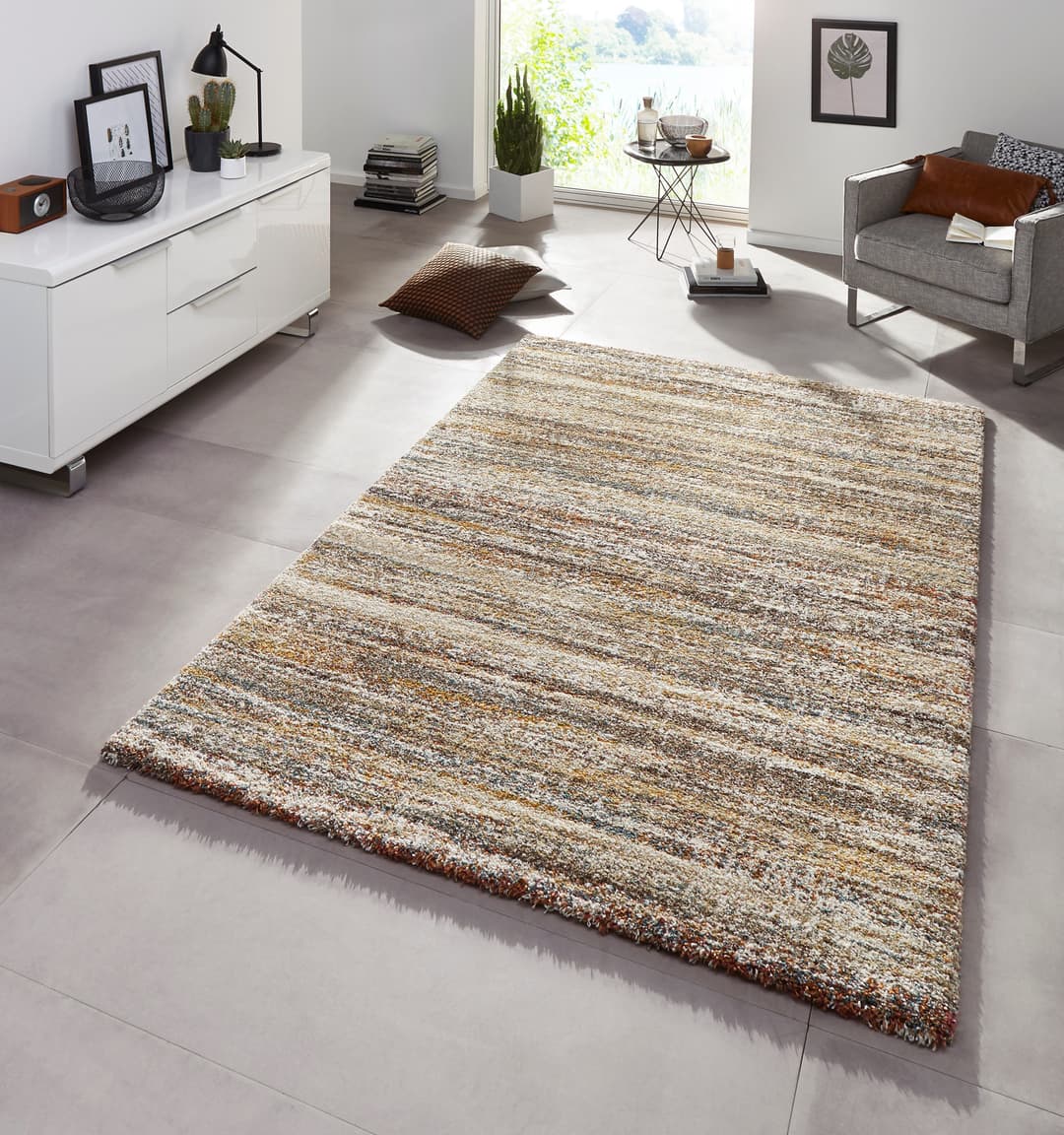 HANSE Home Hochflor-Teppich Granite | Braun