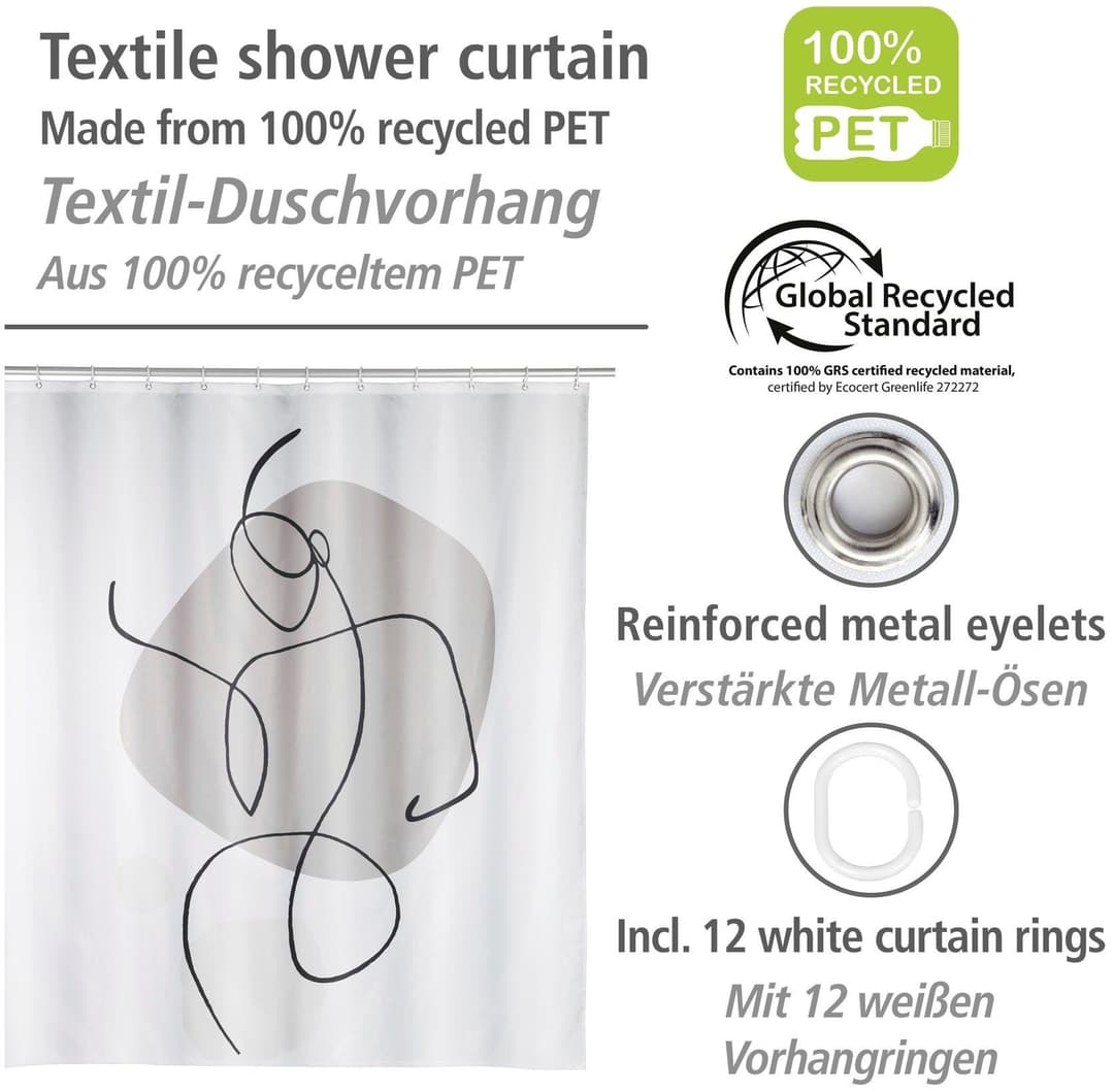 WENKO Duschvorhang Ladyline | Mehrfarbig