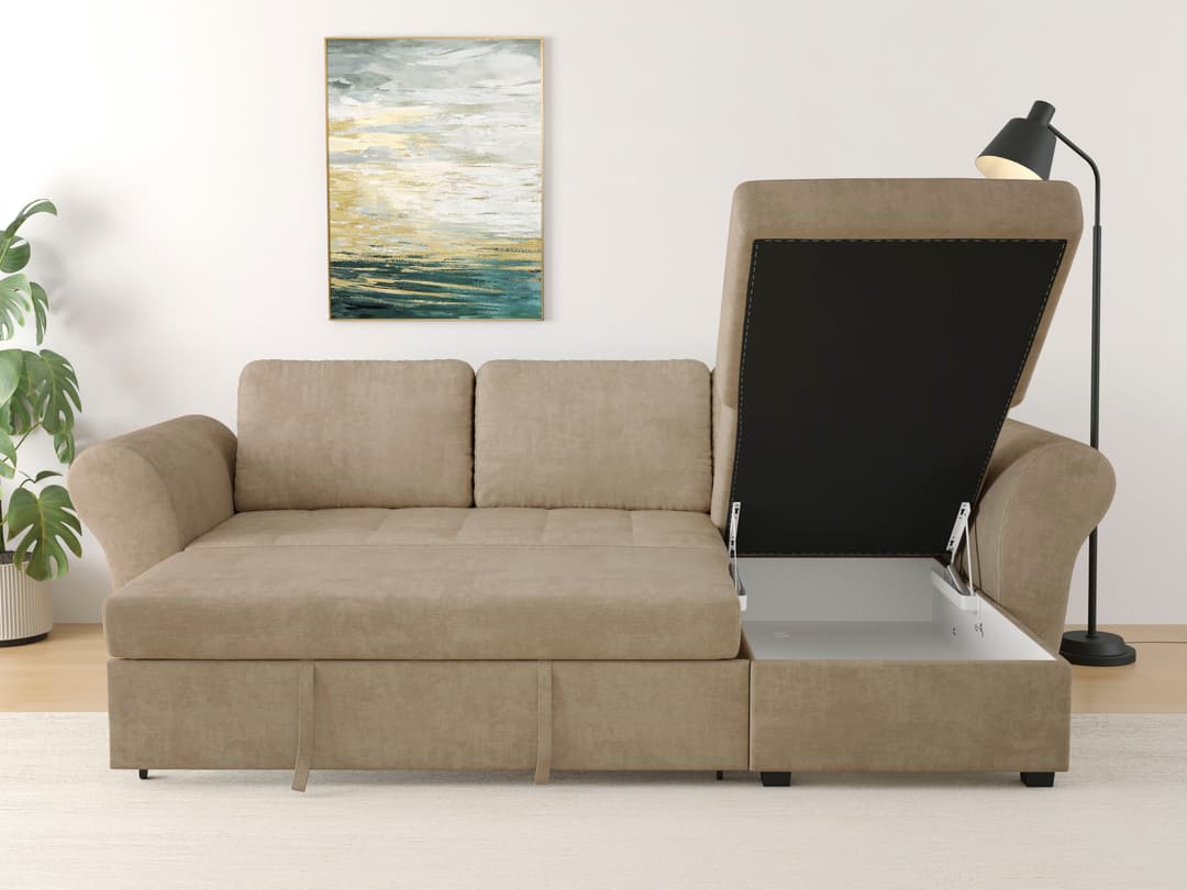 Trends by HG Ecksofa Lasse L-Form | Braun
