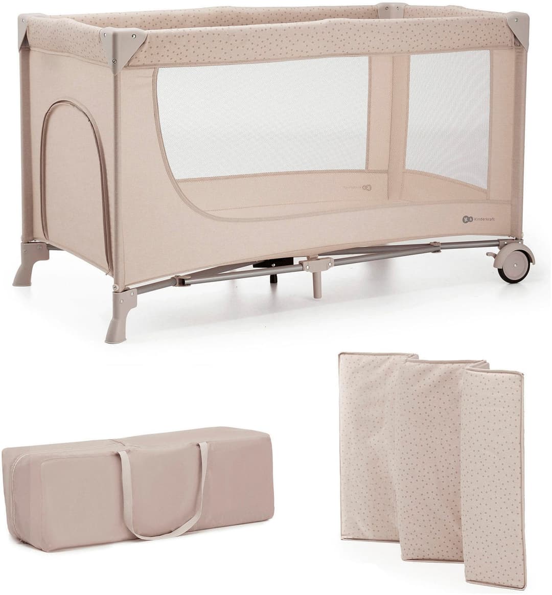 Kinderkraft Baby-Reisebett JOY 2 | Beige