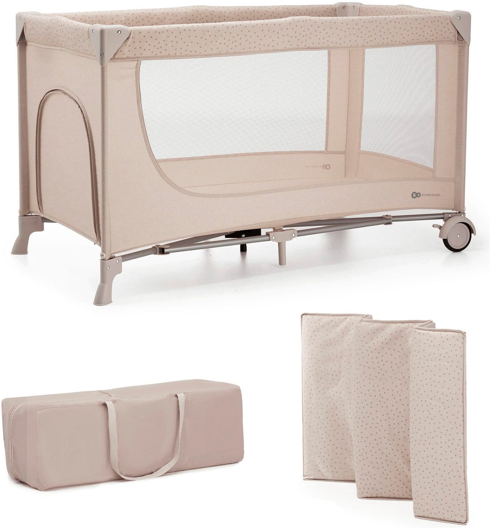 Kinderkraft Baby-Reisebett JOY 2 | Beige
