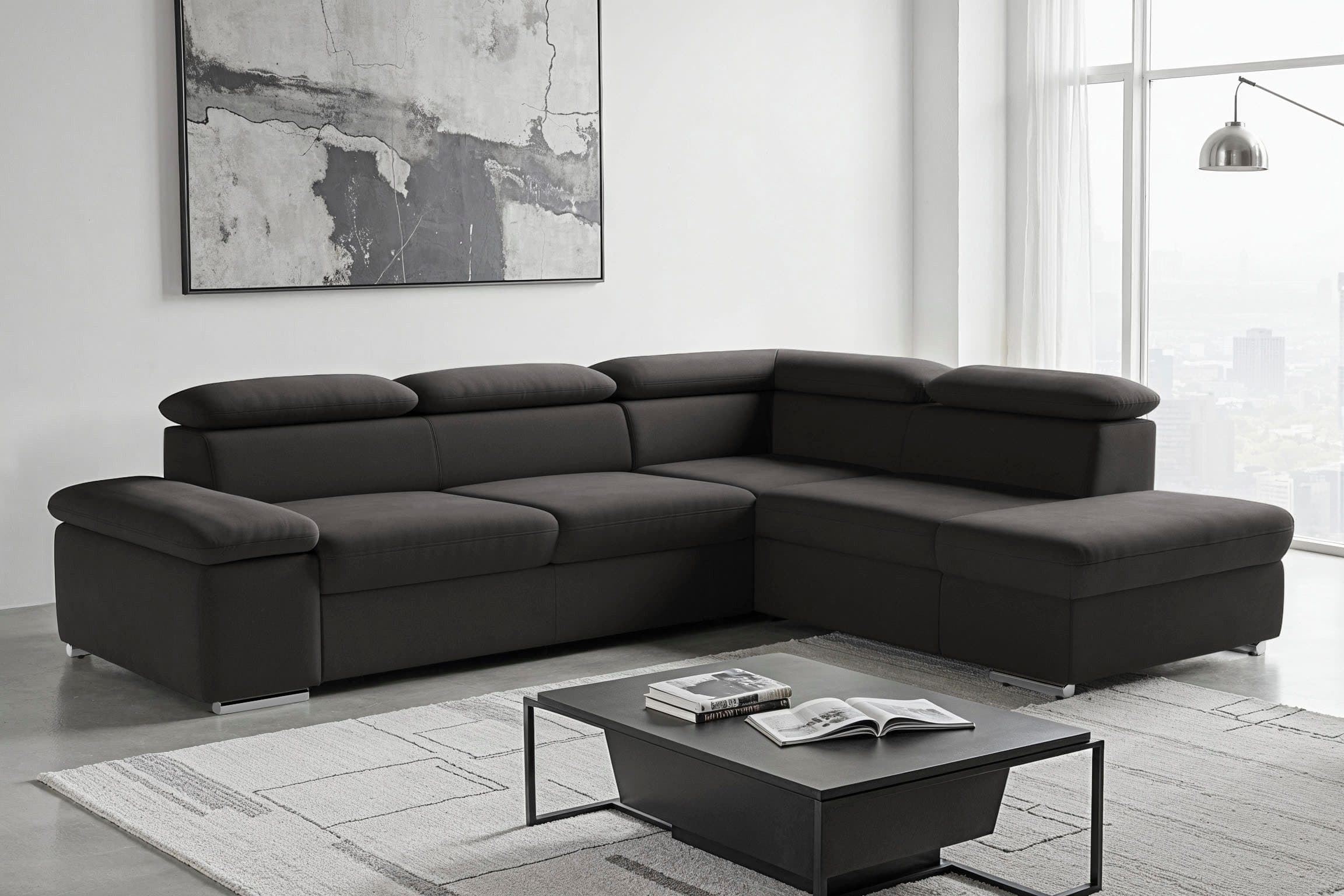 sit&more Ecksofa Valentine | Schwarz
