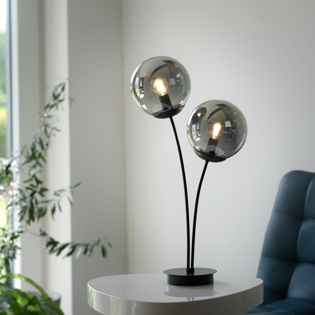 JUST LIGHT Tischleuchte BIG WIDOW | Schwarz