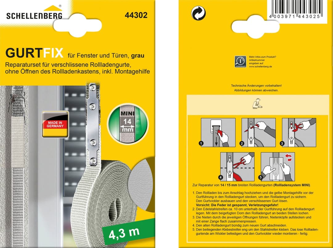 Schellenberg Gurtfix Reparatur-Set | Grau
