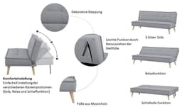 INOSIGN Schlafsofa MENDOTA | Grau