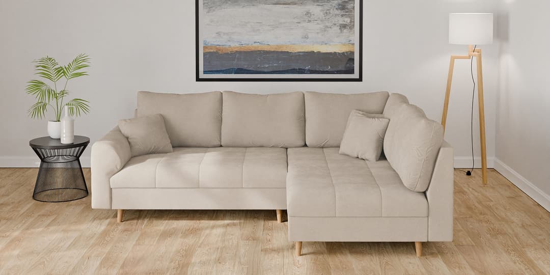 Home affaire Ecksofa CHARRE L-Form mit Ottomane | Beige
