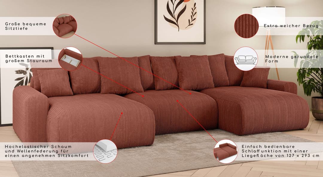 Home affaire Wohnlandschaft LAKESIDE | Beige