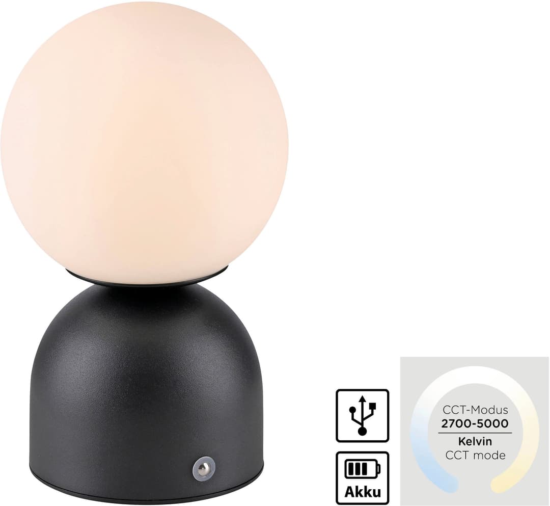 SCHÖNER WOHNEN-Kollektion LED Tischleuchte RUDI | Schwarz